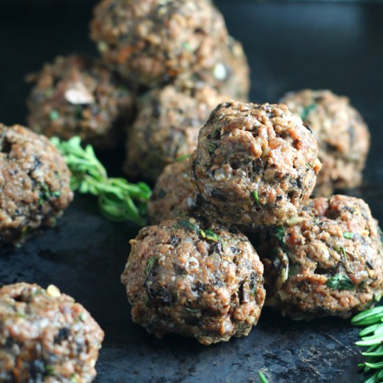 Paleo Mushroom Herb Meatballs