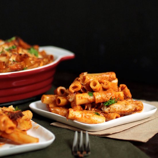 Roasted Red Pepper Baked Ziti