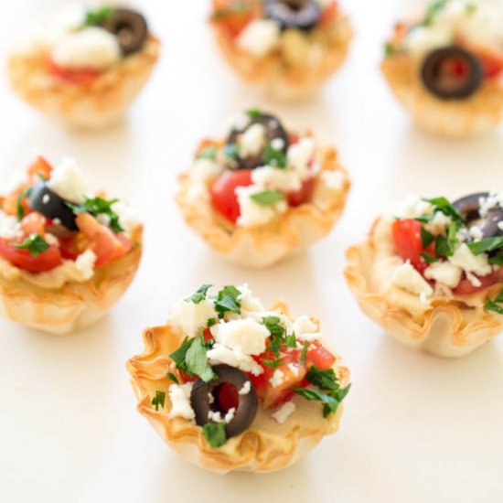 Greek Hummus Phyllo Bites