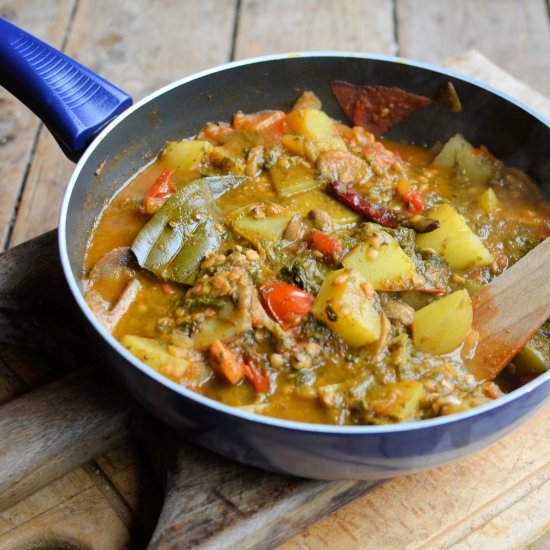 Spinach, Lentil & Sweet Potato Curry