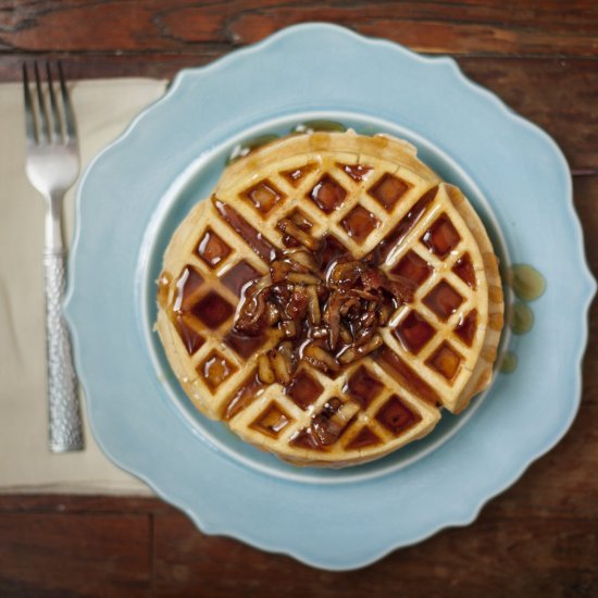 Waffles with Apple Bacon Compote