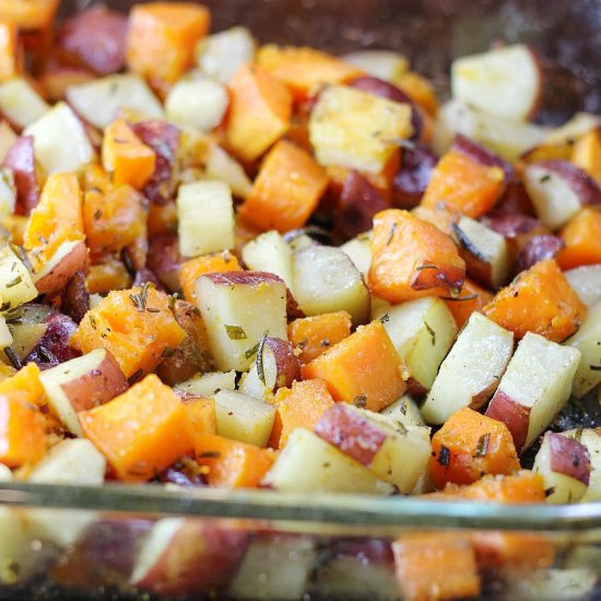 Roasted Sweet/Red Potatoes Rosemary