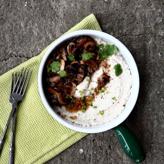 Cauli Mash + Tamari Mushrooms