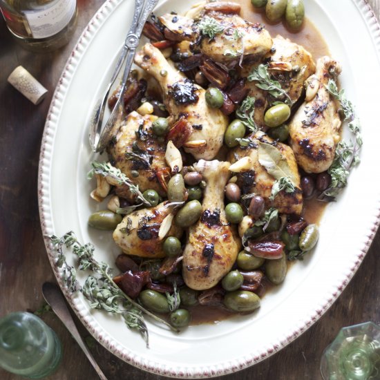 Roast Chicken with Olives and Dates