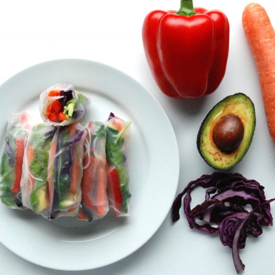 Rainbow Vegetable Rice Rolls