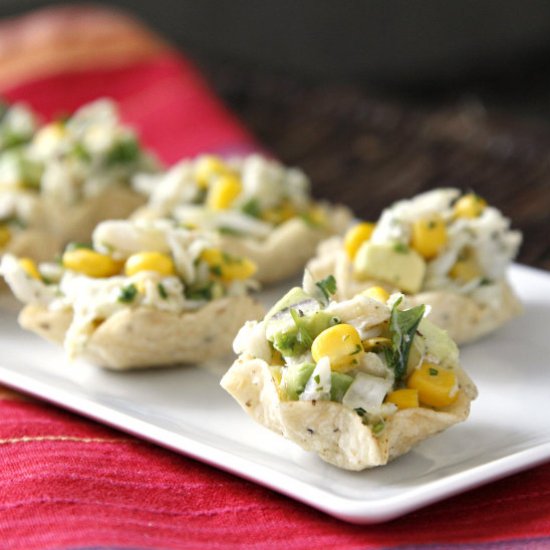 Corn & Crab Salad Tortilla Cups