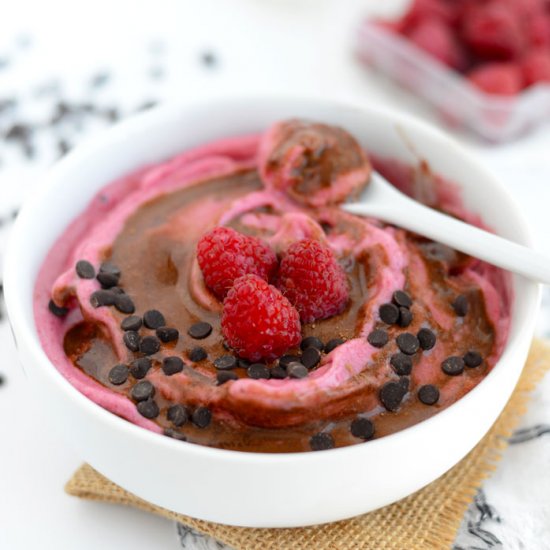 Raspberry Banana Soft Serve