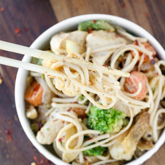 Thai Peanut Chicken Noodle Stir-Fry