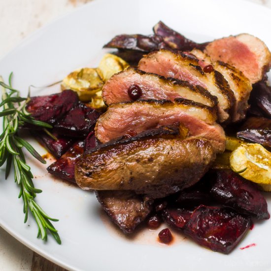 Seared Duck Breast with Glazed Root