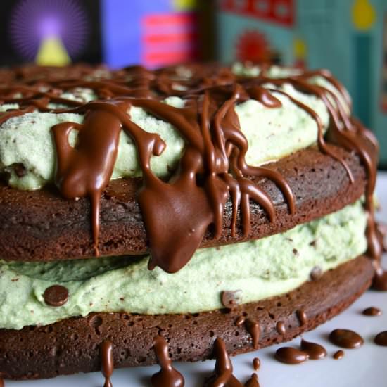 Brownie & Mint Chip Ice Cream Cake