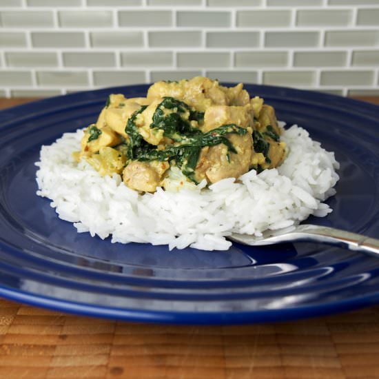 Fragrant Chicken Curry with Chard