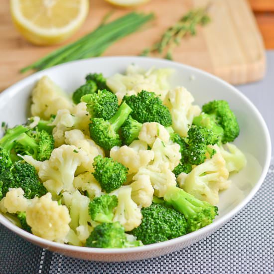 Cauliflower & Broccoli w/ Butter