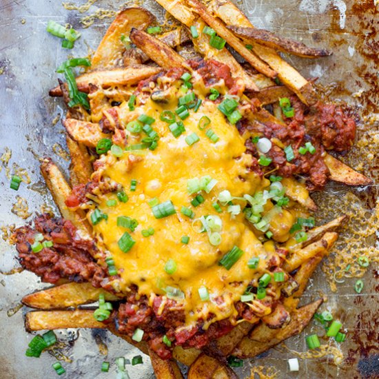 Beer-Soaked Chili Cheese Fries