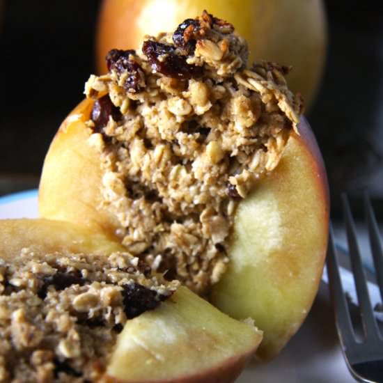 Oatmeal Raisin Cookie Stuffed Apple