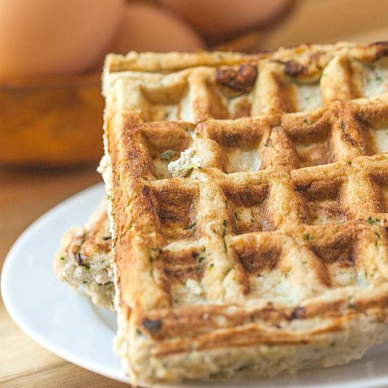 Cheddar and Garlic Waffles