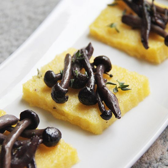 Polenta Crostini with Mushroom