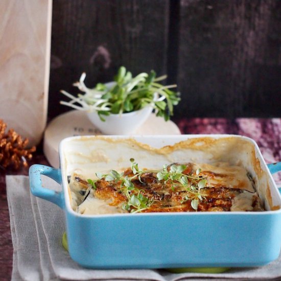 Aubergines with thyme and cream