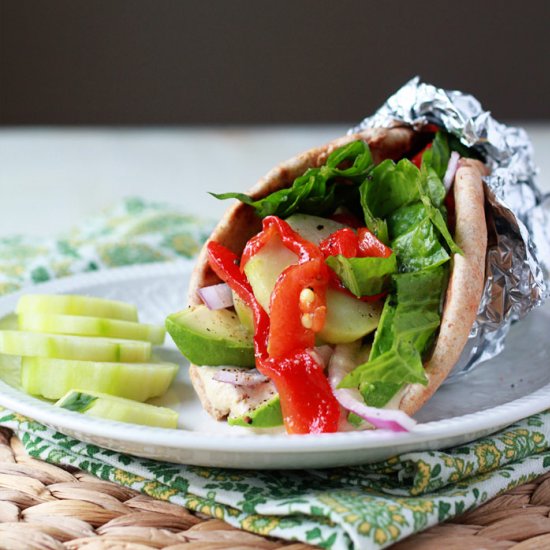 Vegan Hummus Avocado Gyro