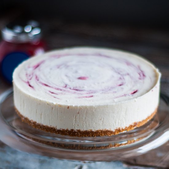 Plum Swirl Cheesecake (No-Bake)