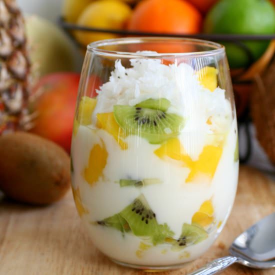 Tropical Fruit and Yogurt Parfait