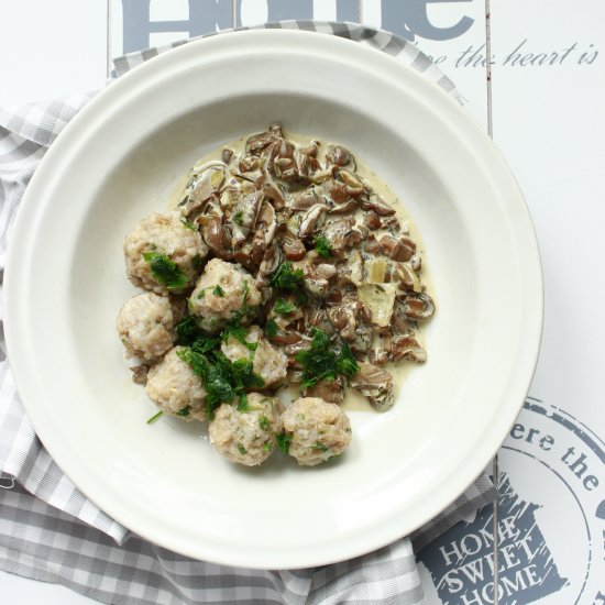 Barley Dumplings with Mushroom