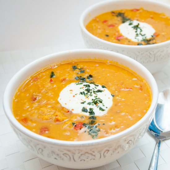 Healthy Red Lentil Carrot Soup