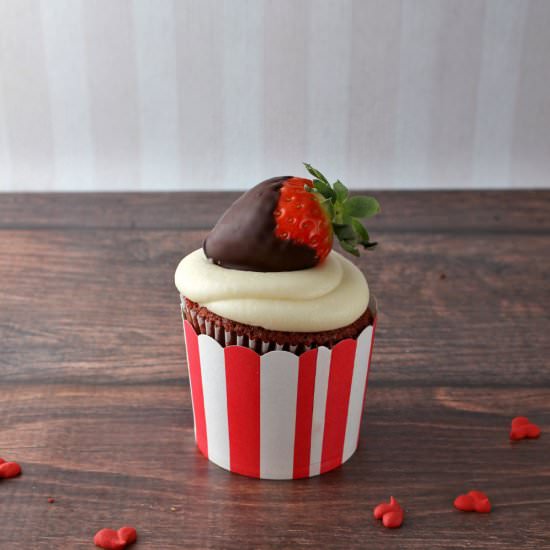 Red Velvet Strawberry Cupcakes