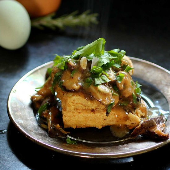 Biscuits and Mushroom Gravy for Two