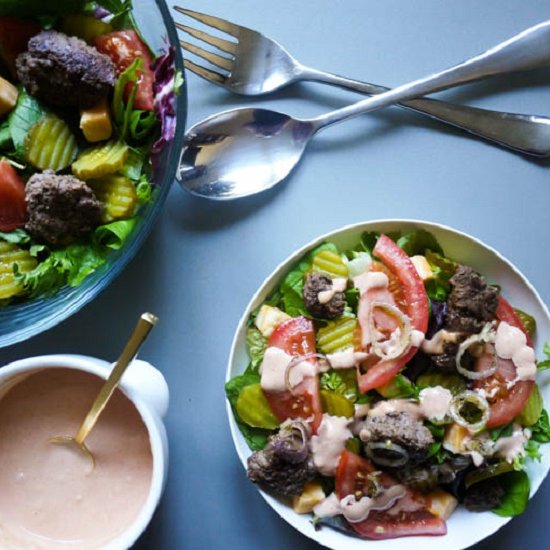 Cheeseburger Salad with Fry Sauce