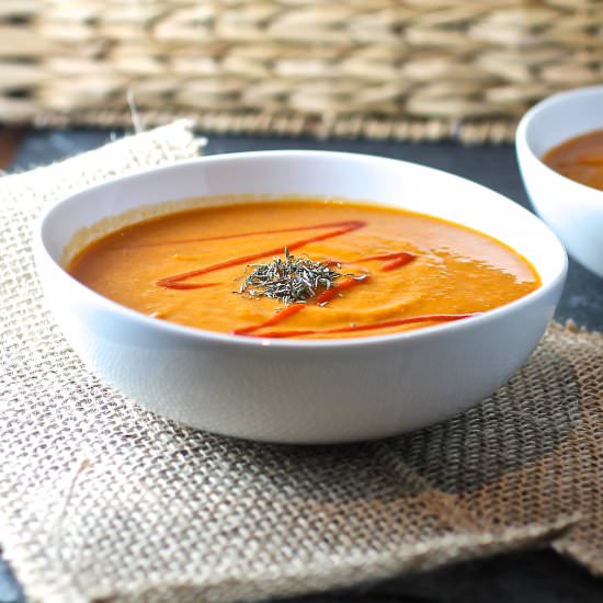 Spicy Roasted Red Pepper Soup