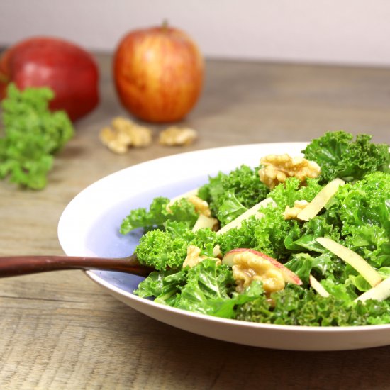 Kale Salad with apple and nuts