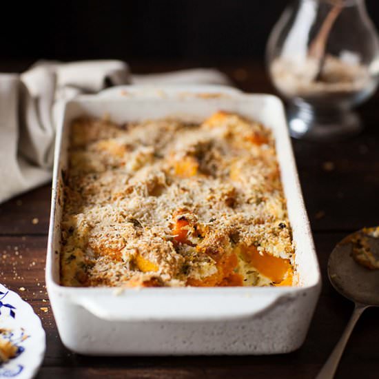 Roasted pumpkin and ricotta gratin