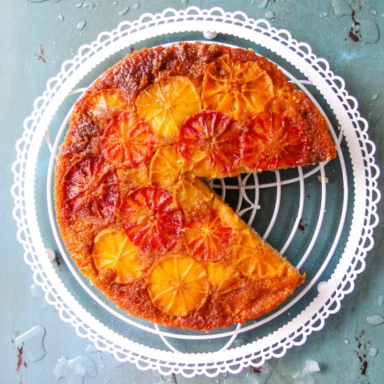 orange caramel upside-down cake