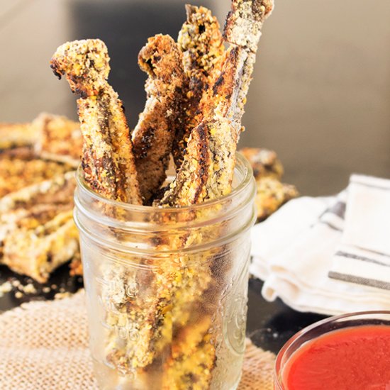 Cornmeal Portobello Mushroom Fries