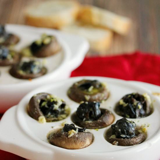 Escargots in Mushroom Caps