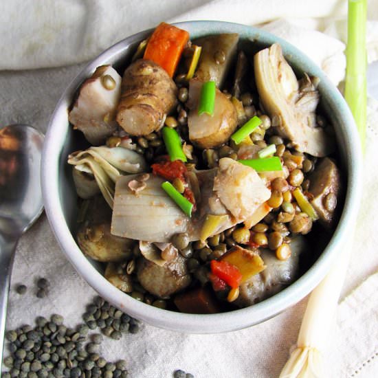 Lentil Stew with Artichokes