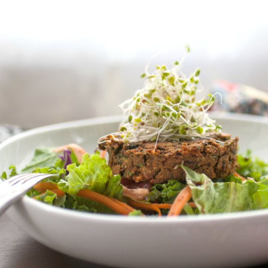 Sweet Potato, BBQ Black Bean & Kale Burgers