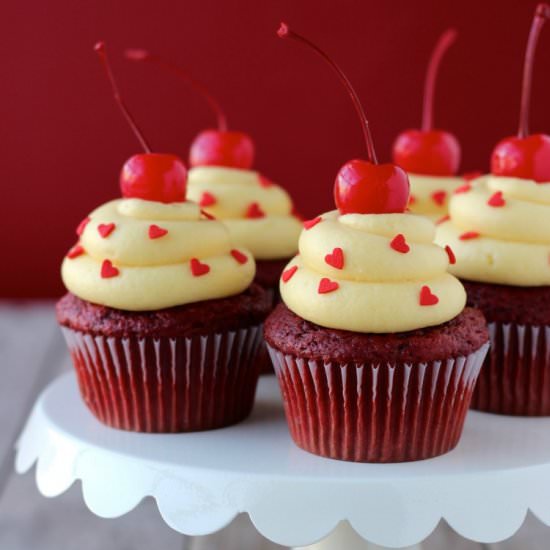 Red Velvet Cake Batter Cupcakes