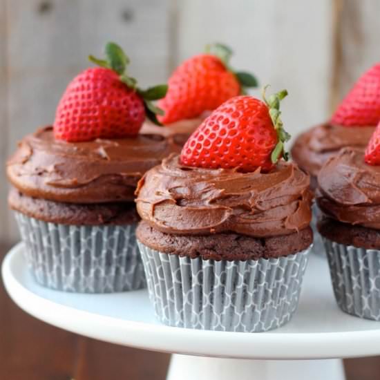 Chocolate Strawberry Cupcakes