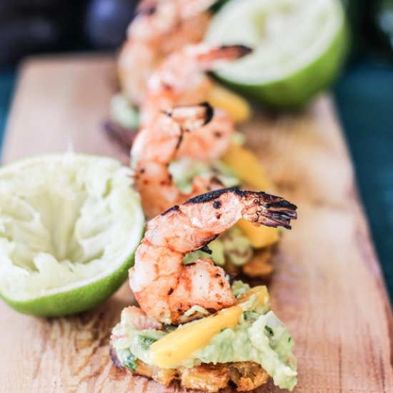 Grilled Shrimp Guacamole Tostones