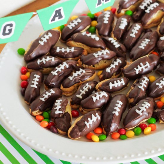 Mini Snickers Football Eclairs