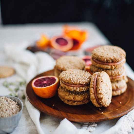 Tahini & Blood Orange Curd Cookies