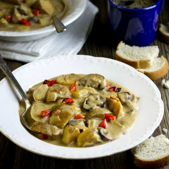 Roasted Portobello and Potato Soup