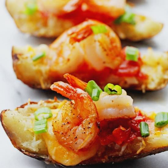 Shrimp Nacho Potato Skins