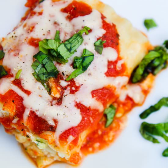 Zucchini Corn Stuffed Lasagna Rolls