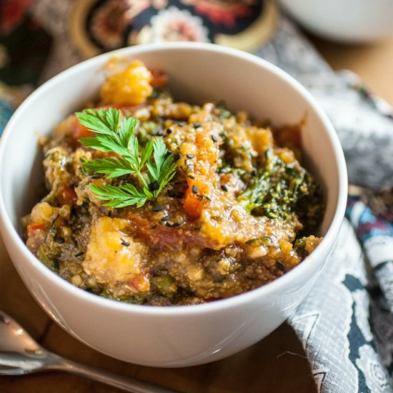 Asian Broccolette Polenta