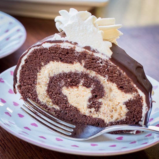 Chocolate Walnut Roll & Caramel