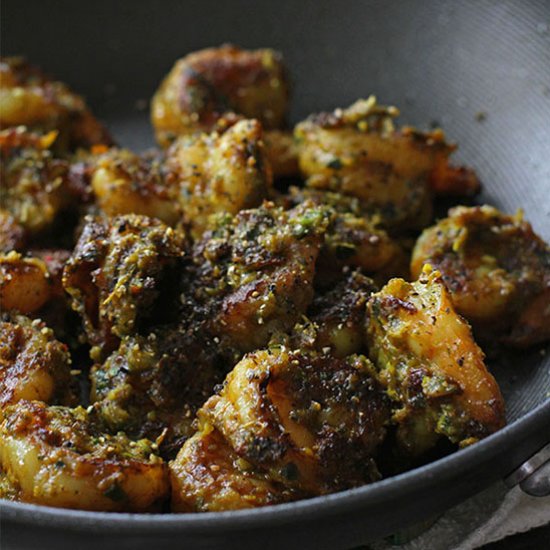 Green Shrimp Masala