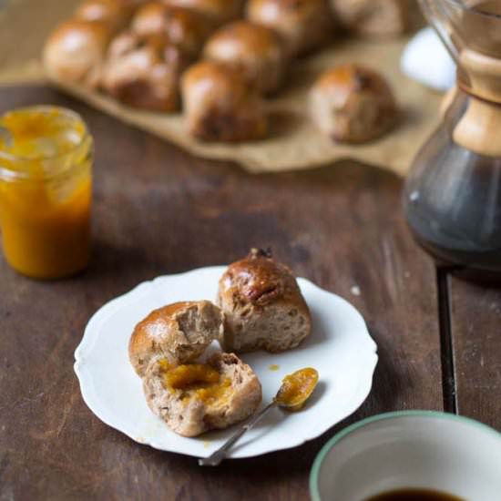 Pecan Date Spelt Breakfast Rolls