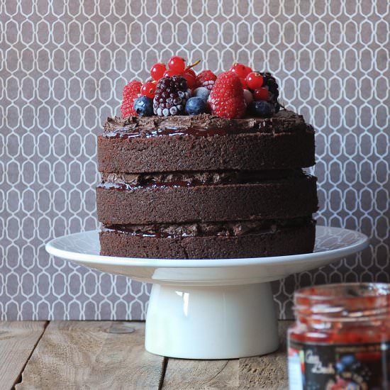 Chocolate Beer Berries Layer Cake